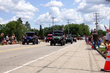 19. Geleneksel Uluslararası Arabalar 'ın 5. Geleneksel Geçit Töreni ve Indiana, Amerika' nın Amerikan arabası..