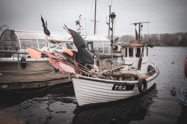 Vecchia Barca Pesca Nel Porto Luebeck Travemuende — Foto Stock