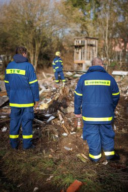 Members of the THW technical relief organization during an operation