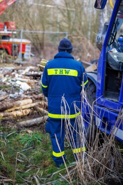 Members of the THW technical relief organization during an operation