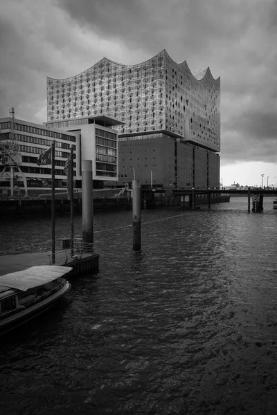 Elbphilharmonie Hambourg Sous Ciel Nuageux — Photo