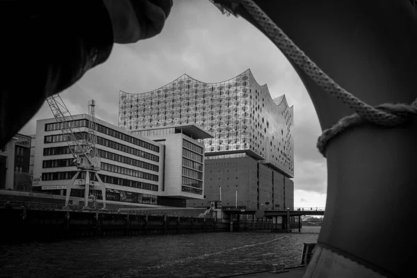 Elbphilharmonie Hamburgo Sob Céu Nublado — Fotografia de Stock