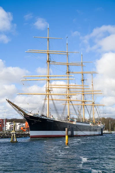 Hamnen Luebeck Travemuende Med Det Gamla Segelfartyget Passat — Stockfoto