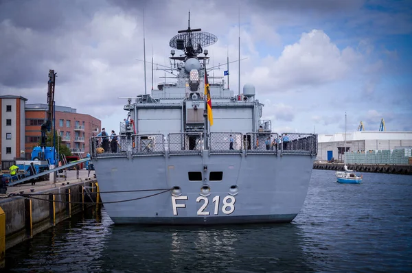 Fragata Mecklemburgo Vorpommern Armada Alemana Encuentra Puerto Wismar —  Fotos de Stock