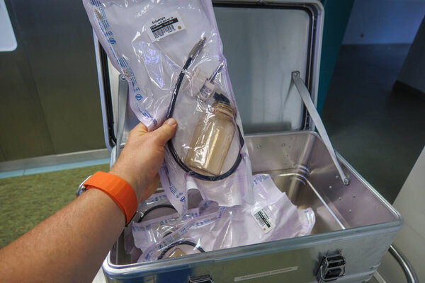 sterile instruments are placed in a metal box