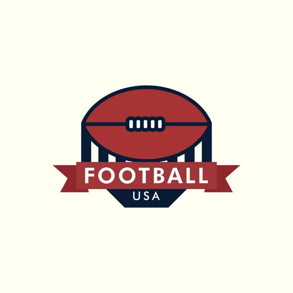 Football Américain Vintage Style Logo Vectoriel Modèle Illustration Conception — Image vectorielle
