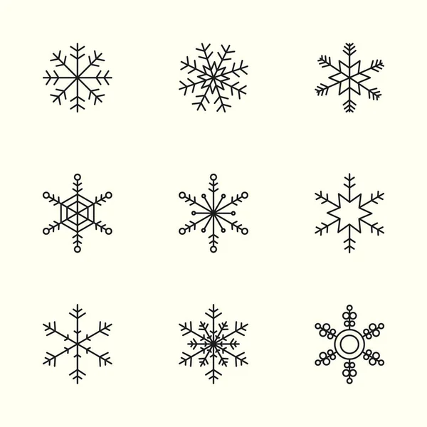 Установка Шаблона Векторной Иллюстрации Иконки Снега — стоковый вектор