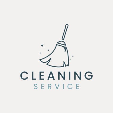 Temizlik hizmeti hattı sanat logo vektörü minimalist illüstrasyon şablon tasarımı