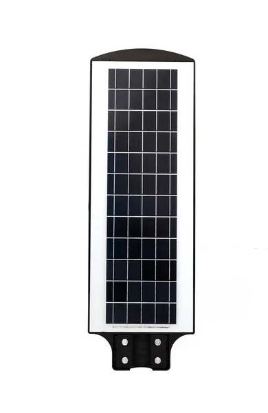 Solar Led Lighting Mit Solarzellen Isoliert Auf Weißem Hintergrund Grüne — Stockfoto