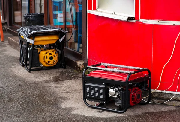 Portable Electric Generator Running Cold Winter Energy Genocide Power Outage — Stock Photo, Image