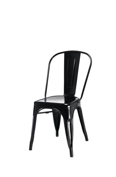 Cadeira Metal Preto Isolado Fundo Branco — Fotografia de Stock