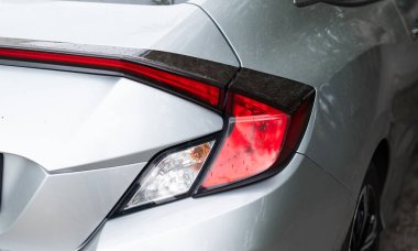 Kyiv, Ukrayna - 12.05.2024. Honda Civic 2016 arka lambası yakın. Arka detaylar. Yüksek kalite fotoğraf