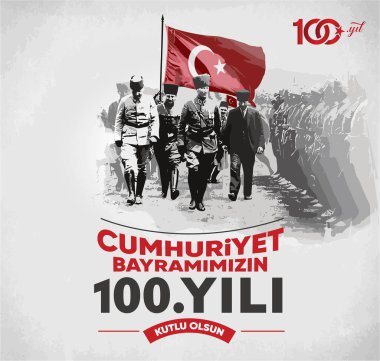 29 Ekim Cumhuriyet Bayram Kutlu Olsun. Tercümesi: 29 Ekim Cumhuriyet Günümüz kutlu olsun. (Ankara, Türkiye)