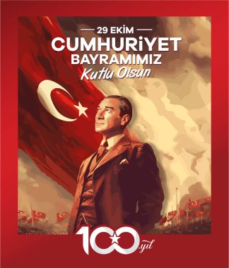29 Ekim Cumhuriyet Bayram Kutlu Olsun. Tercümesi: 29 Ekim Cumhuriyet Günümüz kutlu olsun. (Ankara, Türkiye)