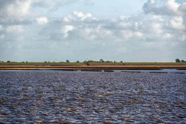 Hoogwater Waddenzee Nederland — Stockfoto