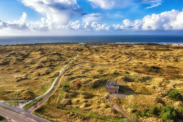 Widok Wydmy Mokradła Ameland Holandia — Zdjęcie stockowe