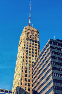 Minneapolis, Minnesota - 31 Ekim 2022: Foshay Kulesi, nam-ı diğer W Minneapolis Oteli, İnşaat 1929 'da tamamlandı..