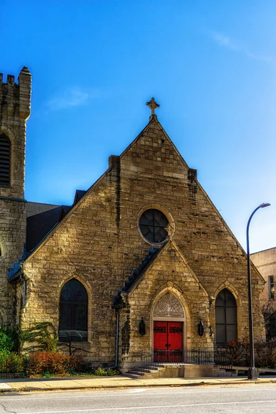 겟세마네 성공회 Gethsemane Episcopal Church 미네소타주 미니애폴리스 시내에 역사적 교회로 — 스톡 사진