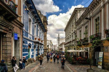 Quito, Ecuador - 24 November 2022: Ecuador Quito - Historical Center street