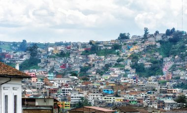 Colorful slums in the old town, Quito Ecuador