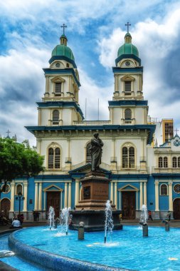 Guayaquil, Ecuador, 26 November 2022: Statue of Vicente Rocafuerte in front of the Church of San Francisco in downtown Guayaquil, Ecuador. Rocafuerte was the first native president of Ecuador.