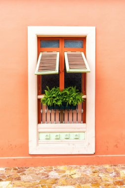 Colonial style architecture facade in Las Penas district of Guayaquil, Ecuador.