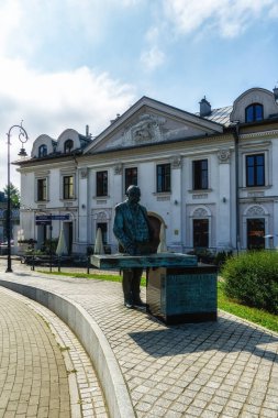 Krakow, Poland - 12 August 2022: Monument of Juliusz Leo at Podgorze district in Krakow Poland