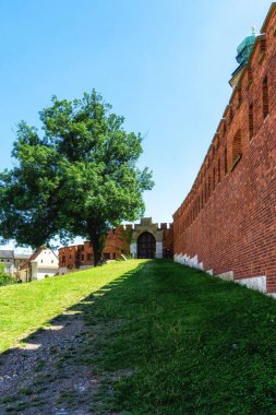 Outside wall of Wawel Castle in Krakow, Poland