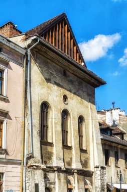 Historic building of the High Synagogue in the Jewish quarter of Kazimierz, Krakow, Poland. The territory of the former Jewish ghetto in Krakow, Poland