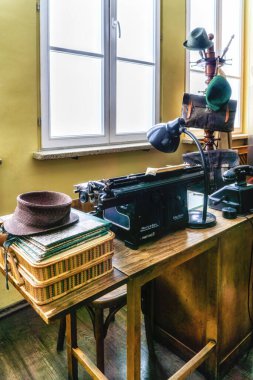 Krakow, Poland - August 14, 2022: Oscar Schindler's cabinet with desk in museum factory in Krakow, Poland