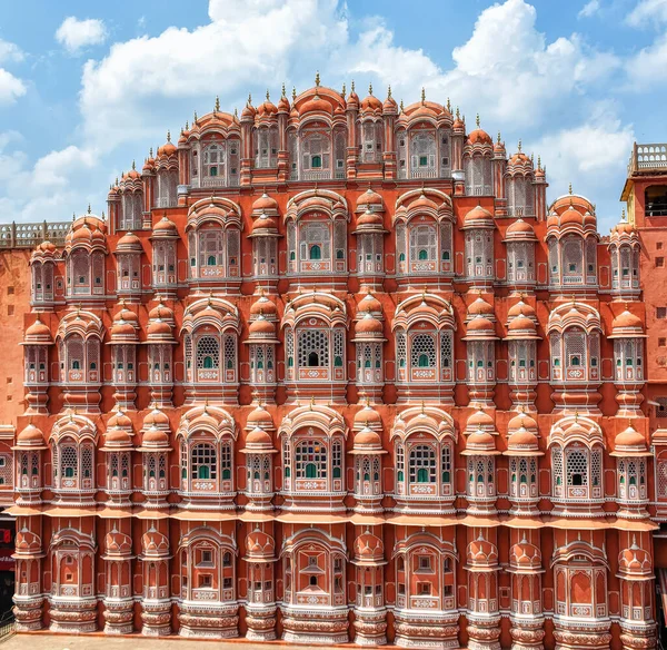 stock image Hawa Mahal is a five tier harem wing of the palace complex of the Maharaja of Jaipur, built of pink sandstone in the form of the crown of Krishna, Jaipur, India