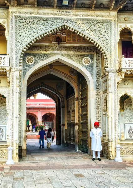 Jaipur Indien September 2022 Eingangstor Zum Stadtpalast Auch Als Chandra — Stockfoto