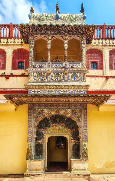 Peacock Gate City Palace Jaipur Rajasthan India — Stock Photo, Image