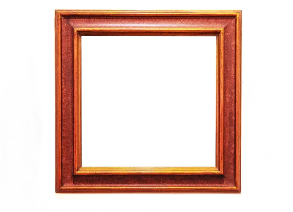 Ancient Wooden Photo Frame Isolated White Background — Stock Photo, Image