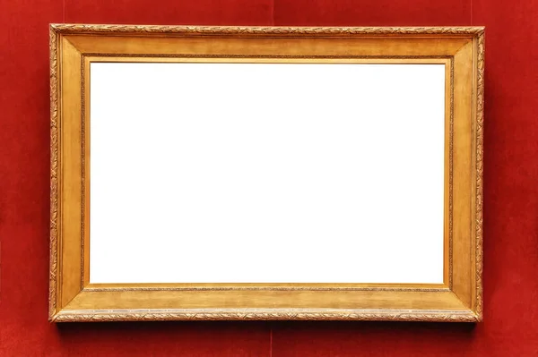 Antique Art Fair Gallery Frame Royal Red Wall Auction House — 图库照片