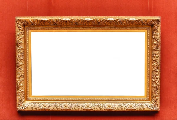 Antique Art Fair Gallery Frame Royal Red Wall Auction House — Photo