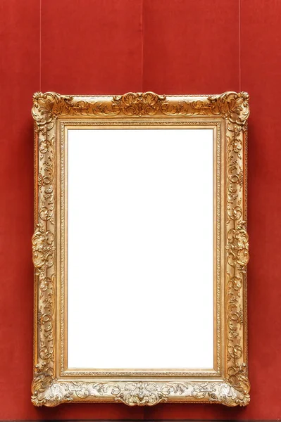 Antique Art Fair Gallery Frame Royal Red Wall Auction House — ストック写真