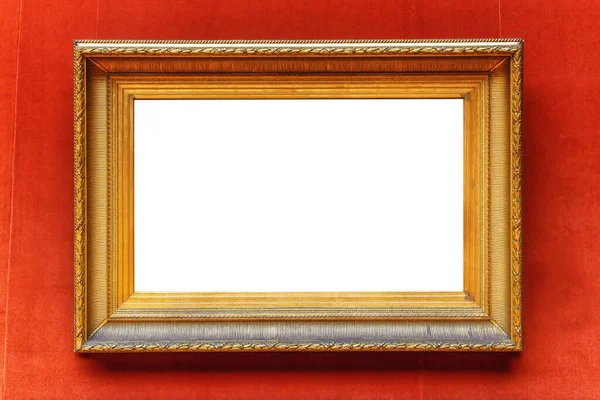 Antique Art Fair Gallery Frame Royal Red Wall Auction House — Φωτογραφία Αρχείου