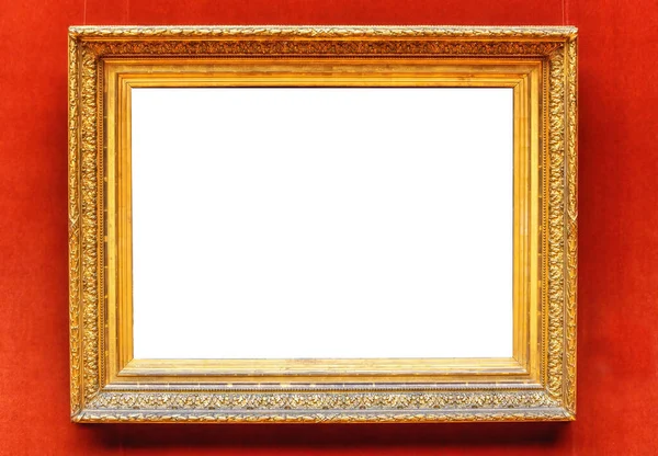 Antique Art Fair Gallery Frame Royal Red Wall Auction House — Photo
