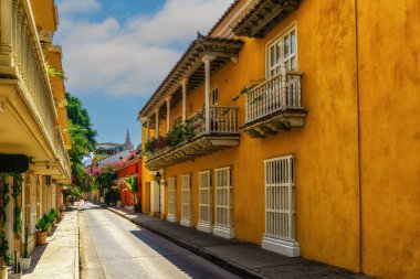 Old Town Cartagena, Kolombiya Sokak Manzarası.