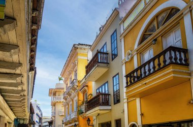 Kolombiya, Cartagena 'nın tarihi merkezinde sokak sahnesi