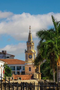 tarihi Saat Kulesi kapıymış, cartagena, Kolombiya eski şehir içine ana giriş