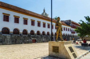 Şimdi eski şehrin Cartagena de Indias Kolombiya Denizcilik Müzesi tarafından işgal tarihi İspanyol sömürge Binası.
