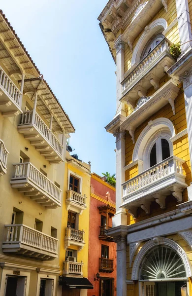 stock image Street scene in the historic center of Cartagena, Colombia