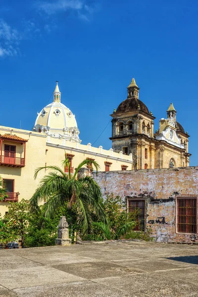 Cityscape Photo Old Town Cartagena Colombia Church Saint Peter Claver — 스톡 사진