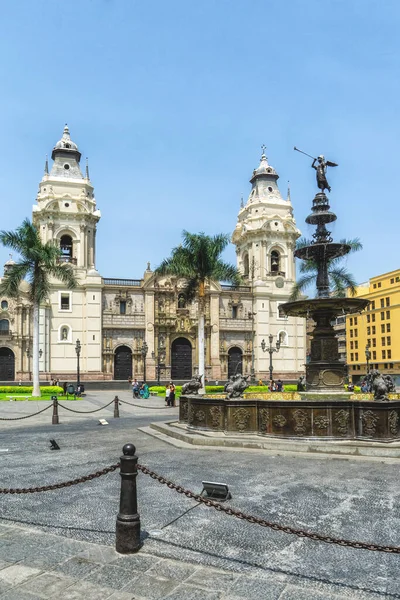 Main Square Plaza Mayor Plaza Armas Lima Historic Center Town — стокове фото
