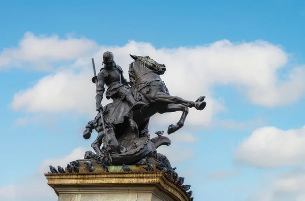 Estatua San Jorge Dragón Old Eldon Square Newcastle Tyne Inglaterra — Foto de Stock
