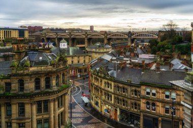 Newcastle-upon-Tyne yukarıdan görüldüğü gibi, İngiltere, İngiltere