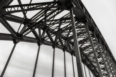 İngiltere, Northumberland 'daki Tyne Köprüsü' nün ayrıntıları. Köprü Tyne üzerindeki Newcastle 'ı Gateshead' e bağlar ve 1928 yılında açılmıştır..