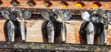 fil heykeli, wat chedi luang Tayland tapınak